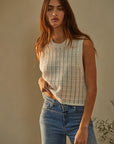 The Matilda Pointelle Knit Sweater Vest