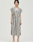 The Maura Stripe Button Down Midi Dress