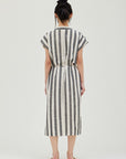 The Maura Stripe Button Down Midi Dress