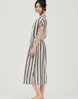 The Maura Stripe Button Down Midi Dress