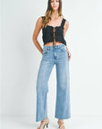 The Lucia Medium Denim Wide Leg Jeans