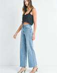 The Lucia Medium Denim Wide Leg Jeans