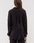 The Melia Black Button-down Top