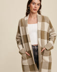 The Michele Gingham Shawl Cardigan