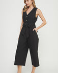 The Mindy Wide Leg Linen Jumpsuit