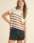 The Larissa Mocha Stripe Pocket Top