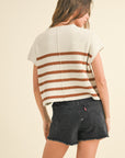The Larissa Mocha Stripe Pocket Top