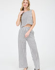 The Dani Navy Stripe Tank + Pants Set