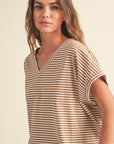 The Nico Striped V-Neck Top
