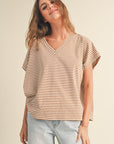 The Nico Striped V-Neck Top
