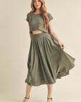 The Santorini Crop Top + Midi Skirt Set- Sold Separately