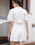 The Ozzy Twist Front Linen Crop Top
