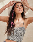 The Paisley Smocked Aztec Cami Top