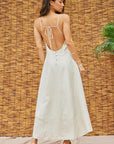 The Peyton Linen Open Back Dress