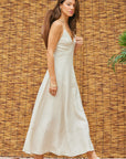 The Peyton Linen Open Back Dress