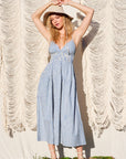 The Prya Blue Striped Maxi Dress