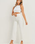 The Raley Off White Patch Pocket Jeans