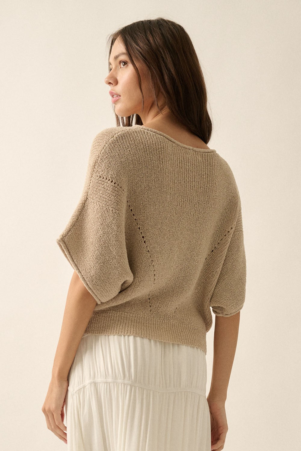 The Remy Pointelle Ribbed Knit Sweater