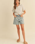 The Ricki Waffle Knit Button Down Top