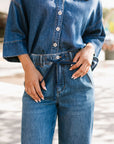 The Casey Denim Top + Pants Set - Sold Separately