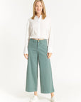The Greer Sage Wide Leg Denim Jeans