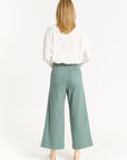 The Greer Sage Wide Leg Denim Jeans