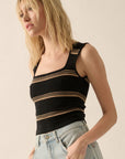 The Laney Black Ribbed Crop Top