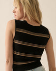 The Laney Black Ribbed Crop Top