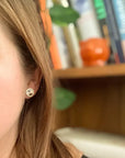 The Checkered Shell Studs by Michelle Starbuck Designs