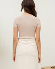 The Raini Cropped Button Top