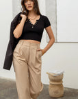 The Raini Cropped Button Top