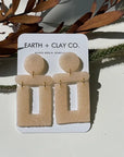 The Translucent Textured Square Earrings by Earth + Clay Collective