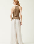 The Talia Tapenade Halter Sweater Top