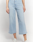The Greer Powder Wide Leg Cropped Denim Jeans
