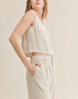 The Roadtrip Linen Tank + Pants Set - Sold Separately