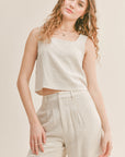 The Roadtrip Linen Tank + Pants Set - Sold Separately
