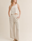 The Roadtrip Linen Tank + Pants Set - Sold Separately