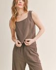 The Roadtrip Linen Tank + Pants Set - Sold Separately
