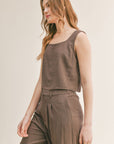 The Roadtrip Linen Tank + Pants Set - Sold Separately