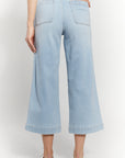 The Greer Powder Wide Leg Cropped Denim Jeans
