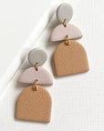 The Boho Color Block Clay Earrings