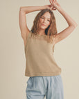 The Yoko Mocha Sweater Tank