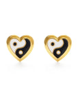 The Ying Yang Heart Stud Earrings