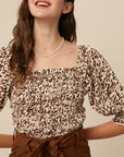 The Rikki Smocked Leopard Top