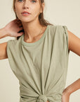 The Kari Rolled Short Sleeve Top