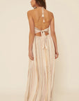 The Aria Striped Halter Maxi Dress