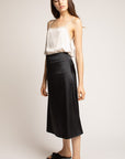 The Paulina Satin Midi Skirt