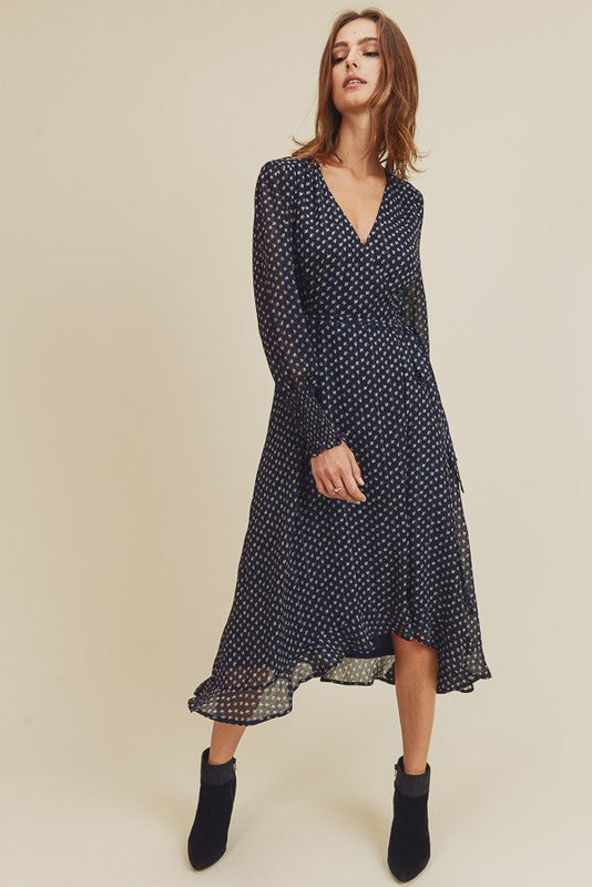 The Yoru Chiffon Midi Wrap Dress The Yoru Chiffon Midi Wrap Dress