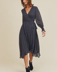 The Yoru Chiffon Midi Wrap Dress