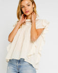 The Aniyah Crochet Ruffle Top